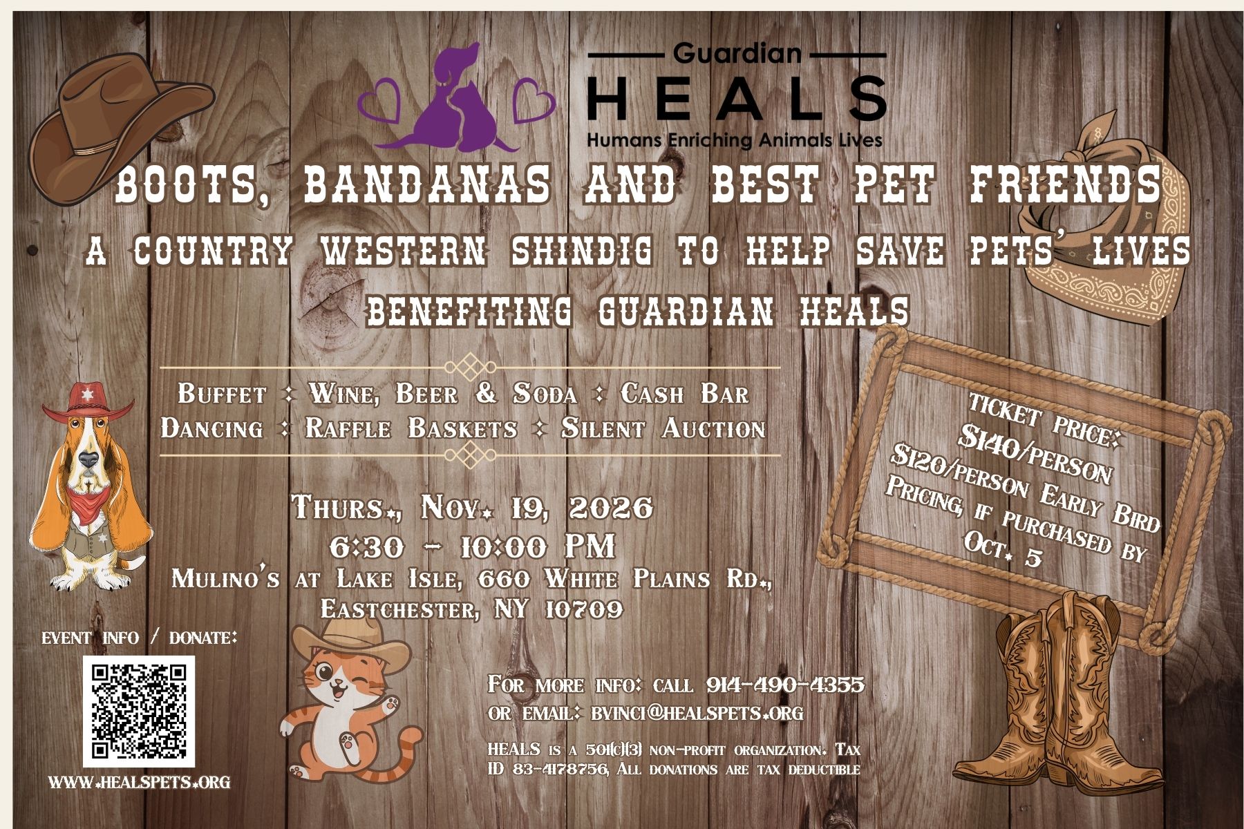Boots, Bandanas & Best Pet Friends event invitation