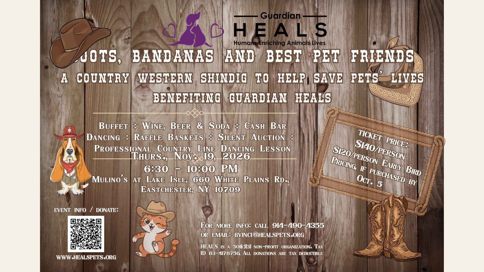 Boots, Bandanas & Best Pet Friends event invitation
